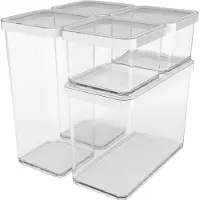 Rotho Loft, Dose, Rechteckig, Transparent, Weiß, Kunststoff, Silikon, 214 mm