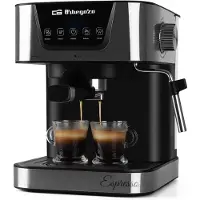 Orbegozo EX 6000, Espressomaschine, 1,5 l, Kaffeepad, Gemahlener Kaffee, 1052 W, Schwarz, Edelstahl