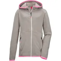 Killtec Strickjacke "KOS 152 GRLS FLX JCKT" Elastische Kinderjacke mit Kapuze und Kinnschutz im Melange-Look