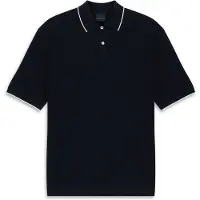 Bugatti Poloshirt "kurzarm", Herren, Gr. XL, schwarz (390, marine), 50% Baumwolle, 50% Polyester, unifarben, regular fit, ohne Ausschnitt, Shirts Poloshirt, gestrickt in Regular Fit