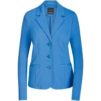 Goldner Jackenblazer "Viskoseblazer mit Reverskragen", Damen, Gr. 52, blau, Obermaterial: 67% Viskose CV. 27% Polyester PES. 6% Elasthan EL., Blazer Jackenblazer, stretchbequeme Jerseyqualität