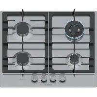Bosch Serie 6 PCH6A5I90, Edelstahl, Integriert, 60 cm, Gaskochfeld, Edelstahl, 4 Zone(n)