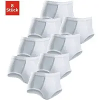 Clipper Slip , Herren, Gr. 9, 8 Stk., weiß, Doppelripp, Obermaterial: 100% Baumwolle, unifarben, körpernah, Unterhosen Slip, schlichtes Basic für jeden Tag aus Doppelripp