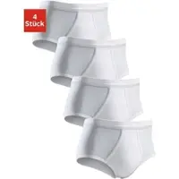 Clipper Slip , Herren, Gr. 8, 4 Stk., weiß, Feinripp, Obermaterial: 100% Baumwolle, unifarben, körpernah, Unterhosen Slip, schlichtes Basic für jeden Tag aus Feinripp