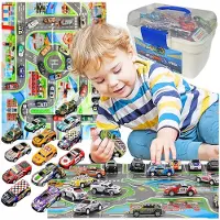 Click4toys Sport Car Rennfahrzeuge Koffer Set Metallautos