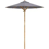 vidaXL Gartensonnenschirm Ø 180 x 230 cm Bambus Rund Dunkelgrau