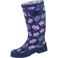 Bockstiegel Gummistiefel "Lena", Damen, Gr. 37, blau (dunkelblau, multi), Obermaterial: 100% Naturkautschuk NaRubber., Schuhe Gummistiefel