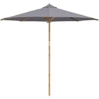 vidaXL Gartensonnenschirm Ø 270 x 260 cm Bambus Rund Dunkelgrau