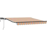 vidaXL Ausziehbare Markise Mehrfarbig 350 x 250 cm Stoff und Aluminium
