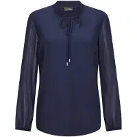 Goldner Chiffonbluse "Kurzgröße Elegante Jersey-Bluse mit Rundhals" Gummibund