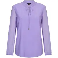 Goldner Chiffonbluse "Kurzgröße Elegante Jersey-Bluse mit Rundhals" Gummibund
