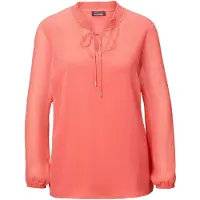 Goldner Chiffonbluse "Kurzgröße Elegante Jersey-Bluse mit Rundhals" Gummibund