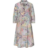 Goldner "Kurzgröße Elegantes Viskosekleid mit Patch-Muster" Ohne Taschen Eingriffstaschen an der Seitennaht