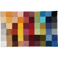 Kleine wolke Badematte "Cubetto, Badvorleger, Badezimmer Teppich" Gr. 52, bunt (multicolor), H:25mm, Kunstfaser, Badematten, Badematte, Badteppich, modernes Karo Muster, rechteckig & rund erhältlich
