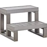 Beliani Whirlpool Outdoor Treppe Grau Kunststoff mit 2 Stufen Kufengestell Freistehend Modernes Design Einstiegstreppe Einstiegshilfe für Jacuzzi Spa