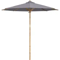 vidaXL Gartensonnenschirm Ø 240 x 260 cm Bambus Rund Dunkelgrau