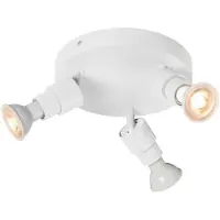SLV 1008236 PURI 2.0 Basic, Wand- und Deckenaufbauleuchte, rund, 3 x max. 6 W GU10, weiß