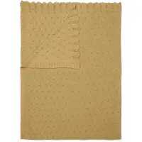 Essenza Knitted Ajour Fern yellow Plaid 130 x 170 cm