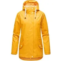 NAVAHOO Damen Regen Jacke Parka Wasserdicht Gefüttert Funktionsjacke Ocean Heart Amber Yellow Gr. 36 - S