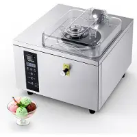 Vevor Gewerbliche Eismaschine für Gelato 500 W, 5 L/h, Eiscrememaschine mit 2,8 L Edelstahlzylinder (304) & Selbstreinigendem LED-Bedienfeld & Hoher Produktivität für Snackbars Restaurants