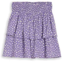 Tom Tailor Volantrock , Mädchen, Gr. 152, lila (lila small heart), Web, Obermaterial: 100% Viskose, regular fit kurz, Röcke Volantrock, mit Allover-Floralmuster
