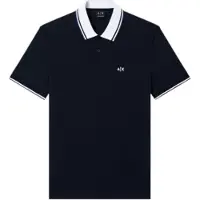 Armani Exchange für Herren. XM002350AF10366UB101 Schmal geschnittenes marineblaues Poloshirt (M), Lässig, Grün, Baumwolle, Kurzarm