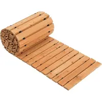 OEM VEVOR Holzgartenweg, 24 ft L x 17 in B, Rutschfester gerader Gartenweg, Ausrollbarer Zedern-Außenweg mit Drahtseilverbindung, Dekorativer Gartenpflaster für Hochzeitsfeiern im Hinterhof, 144x17 Zoll