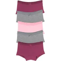 Bonprix Panty , Kinder, Gr. 140/146, 5 Stk., hellgrau meliert, rosa, bordeaux, Jersey, Obermaterial: 95% Baumwolle, 5% Elasthan, unifarben, figurbetont, Unterhosen Panty
