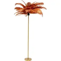 Kare Feather Palm Stehleuchte mit Federn, rostrot