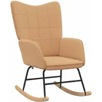 vidaXL Schaukelstuhl Beige Sherpa-Stoff