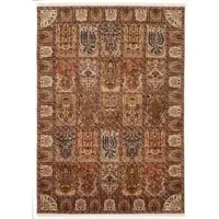 Oci Die Teppichmarke Läufer "Sonam Bakhtyari" Gr. 13, beige (creme), B:80cm H:6mm L:300cm, Seide, Wolle, Teppiche, Läufer, handgeknüpft, mit Fransen, Wolle mit Seide, Wohnzimmer