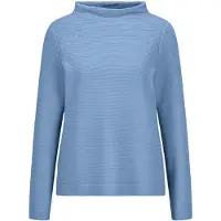 Goldner Rundhalspullover "Langarm Ottoman-Design, Turtleneck", Damen, Gr. 38, blau, Obermaterial: 47% Polyester PES. 47% Viskose CV. 6% Elasthan EL., Pullover Rundhalspullover, Turtleneck