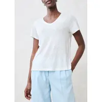 Bonprix "Shirt aus reinem Leinen" figurumspielende Passform, Kurzarm, V-Ausschnitt, aus Leinen