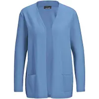 Goldner Strickjacke "Cardigan in langer offener Form", Damen, Gr. 38, blau (himmelblau), Obermaterial: 100% Kaschmir WS., figurumspielend, eng Rippe, Pullover Strickjacke, Aufwendig in Form gestrickt