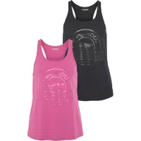 Kangaroos Sporttop , Damen, Gr. 34, pink (pink, schwarz), Single Jersey, Obermaterial: 50% Baumwolle, 50% Modal, unifarben, figurbetont hüftbedeckend, Rundhals, Tops Sporttop