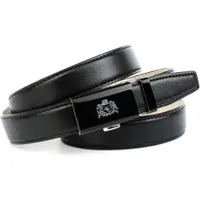 Anthoni Crown Ledergürtel , Damen, Gr. 85, schwarz, Leder, unifarben, Gürtel Ledergürtel, Glänzende Schließe mit Wappen
