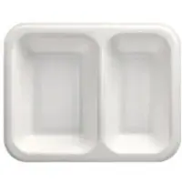 Papstar Starpak 100 Siegelschalen, XPS 2-geteilt weiss laminiert 800 ml - 4,2 cm x 18,5 cm x 23,5 cm