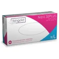 BINGOLD GmbH & Co. KG BINGOLD Nitril 30PLUS Einweghandschuh, dunkelblau 634223 , 1 Karton = 10 Packungen à 100 Stück, Größe L