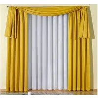 Wirth Vorhang "Janine" Gr. 4, gelb, B:135cm H:245cm, Jacquard, Polyester, Gardinen, Vorhang