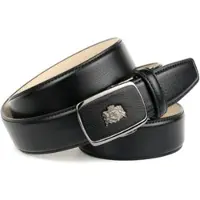 Anthoni Crown Ledergürtel , Herren, Gr. 11,5, schwarz, Leder, unifarben, Gürtel Ledergürtel, mit silberfarbenem Metallwappen
