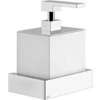 Gessi Rettangolo Accessoires Seifenspender zur Wandmontage, Behälter weiß, 20813707, Farbe: Metall Schwarz gebürstet PVD