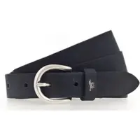 Mustang Ledergürtel "Harper", Damen, Gr. 110, blau (navy), Rindsleder, Gürtel Ledergürtel, schmale Form, 2,5 cm breit, aus Rindsleder, mit ovaler Schließe