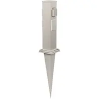 Ledscom.de Garten-Steckdosen-Säule Polly mit Erdspieß für außen, IP44, 3-Fach, Smart Home, Edelstahl, eckig, 38cm