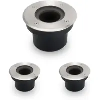 Longlife LED LED Bodeneinbaustrahler FLACH rund Edelstahl 230V IP67 - Leuchtmittel: Ohne - An...
