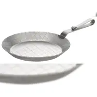 GSW Servierpfanne "Eisen", silber (silberfarben), H:3cm Ø:24cm, Pfannen, Servierpfanne, Pfanne aus rauten geschmiedetem Eisen in starker Gastro-Qualität