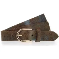 Tamaris Ledergürtel "Claire Gold", Damen, Gr. 75, braun (teal, schwarz braun), Rindsleder, mehrfarbig, Gürtel Ledergürtel, Glänzende Schließe, 2,5 cm breit