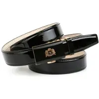 Anthoni Crown Ledergürtel , Damen, Gr. 85, schwarz, Leder, unifarben, Gürtel Ledergürtel, mit goldfarbener Glas-Schließe