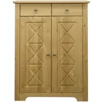 Otto Home Kommode "Hugo", braun (natur), B:75cm H:101cm T:37,5cm, Massivholz, Sideboards, Kommode, aus massiver Kiefer, Breite 74 cm, 2 Schubladen, FSC zertifiziert