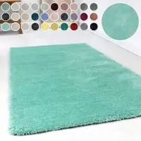 Esprit Hochflor-Teppich "Relaxx ESP-4150" Gr. 2, blau (türkis), B:80cm H:25mm L:150cm, Kunstfaser, Teppiche, Hochflor-Teppich, Wohnzimmer, sehr große Farbauswahl, weicher dichter Hochflor