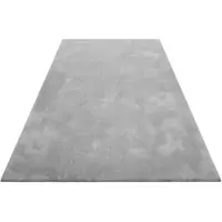 Wecon Home Hochflor-Teppich BASICS "Emilia" Gr. 31, silber (silberfarben), B:130cm H:25mm L:190cm, Kunstfaser, Teppiche, Hochflor-Teppich, Wohnzimmer
